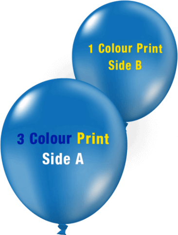 Custom Printed Balloons (30cm Crystal, 3 Colour Print on Front, 1 Colour Print on Back)
