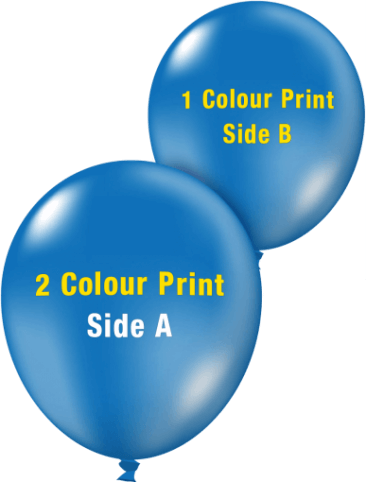 Custom Printed Balloons (30cm Crystal, 2 Colour Print on Front, 1 Colour Print on Back)